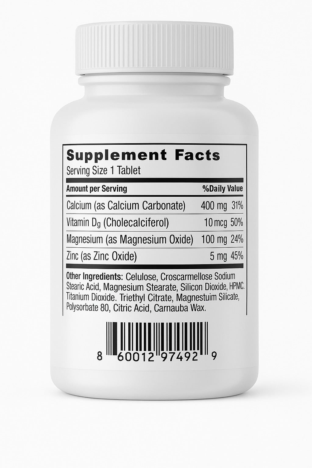Giga Vita Calcium Supplement with Vitamin D3, Magnesium & Zinc – Bone, Muscle, and Immune Support – 60 Tablets – High Absorption Mineral Complex