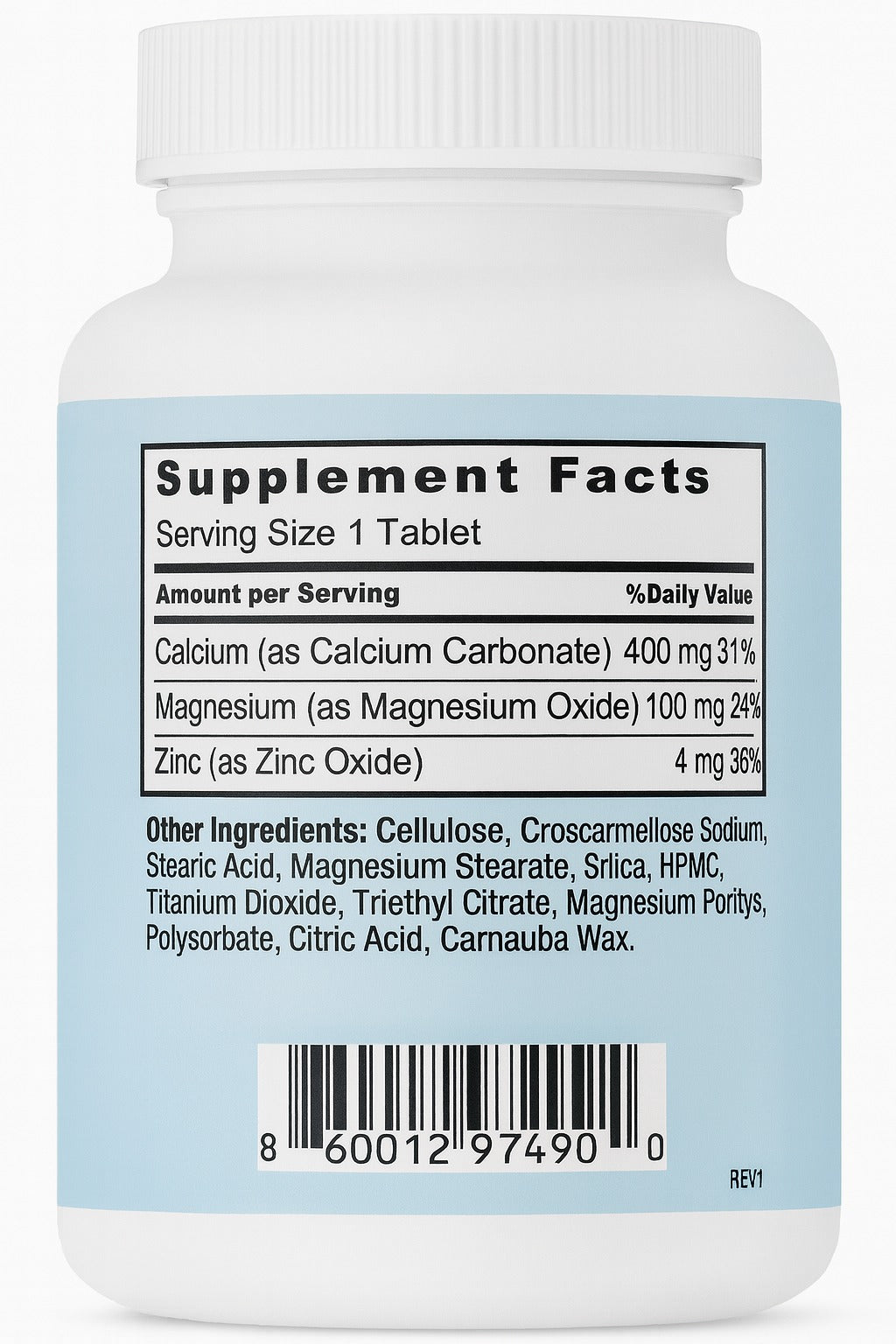Giga Vita Calcium Supplement with Magnesium & Zinc – Bone & Immune Support – 60 Tablets
