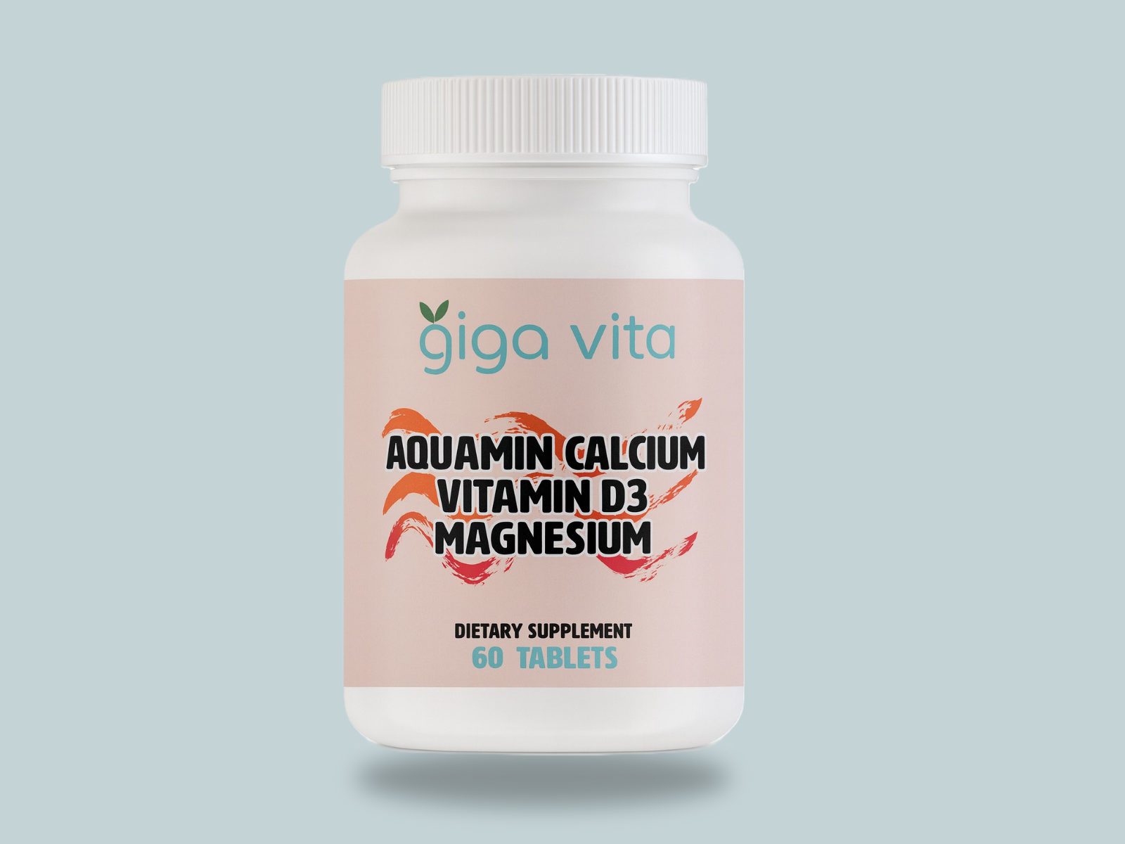 Giga Vita Aquamin® Calcium with Vitamin D3 & Magnesium – Bone, Joint & Muscle Support – 60 Tablets – Plant-Based Marine Calcium from Red Algae